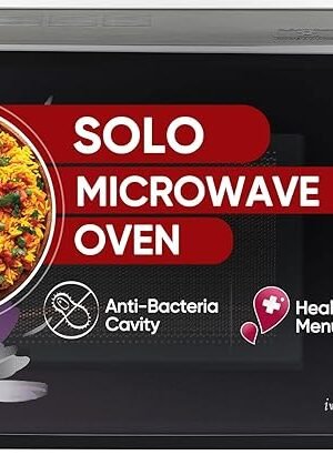 LG 20 L Solo Microwave Oven (MS2043BP, Black, Health plus Menu, I-Wave Technology, Indian Cuisine, Even Reheat & Defrost, Auto Cook Menu, Anti-Bacterial Cavity & Steam Clean)