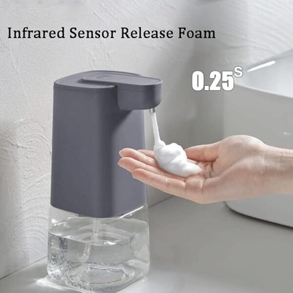 ZYLUS Smart Hand Washer Automatic Foaming Soap Dispenser, Touchless Hand Soap Dispenser 350ml with Advanced Infrared Sensor, Rechargeable 2000mAh, IPX4 Water Proof ((Grey)) - Image 4